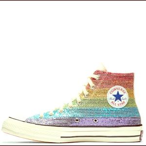 NWT Converse Pride 70s Rainbow Glitter HiTops
